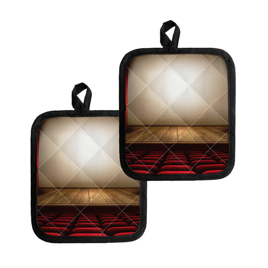 Theater Stage Print Pot Holders