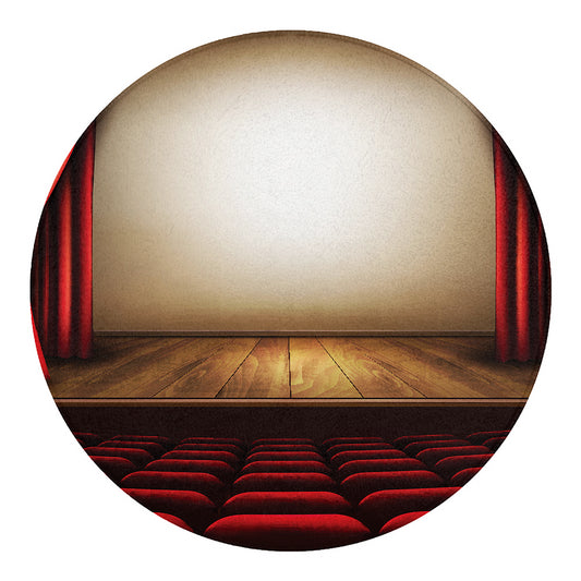 Theater Stage Print Round Blanket
