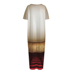 Theater Stage Print Short Sleeve Long Nightdress