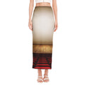 Theater Stage Print Side Slit Maxi Skirt