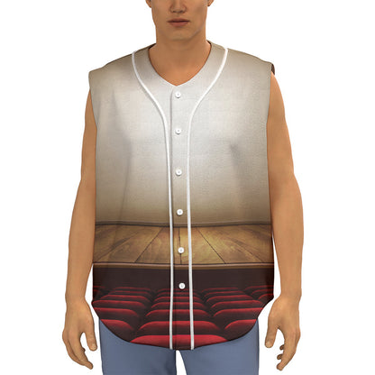 Theater Stage Print Sleeveless Baseball Jersey