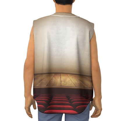 Theater Stage Print Sleeveless Baseball Jersey