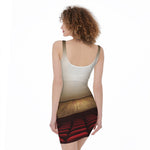 Theater Stage Print Sleeveless Bodycon Dress
