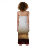 Theater Stage Print Slim Fit Midi Cami Dress