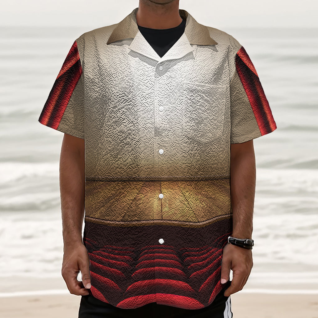 Theater Stage Print Textured Short Sleeve Shirt