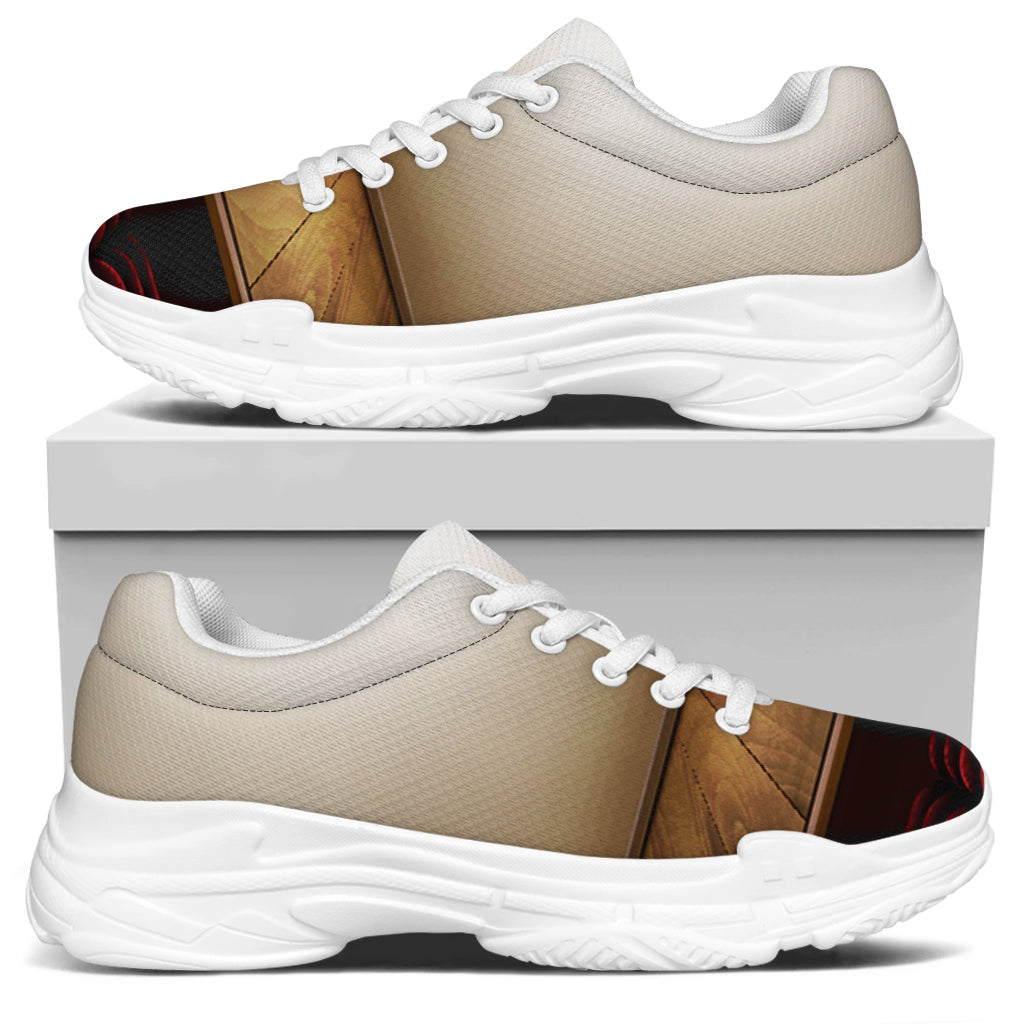 Theater Stage Print White Chunky Shoes