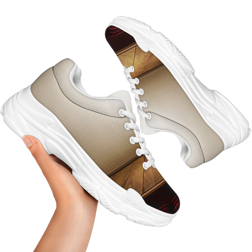 Theater Stage Print White Chunky Shoes