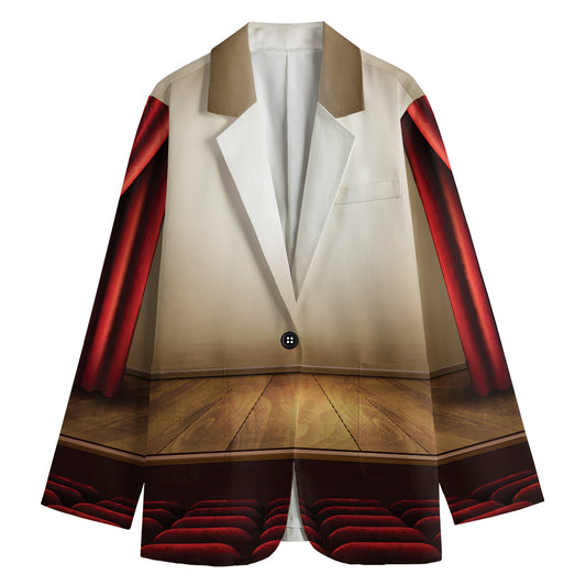 Theater Stage Print Women's Cotton Blazer