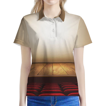 Theater Stage Print Women's Polo Shirt