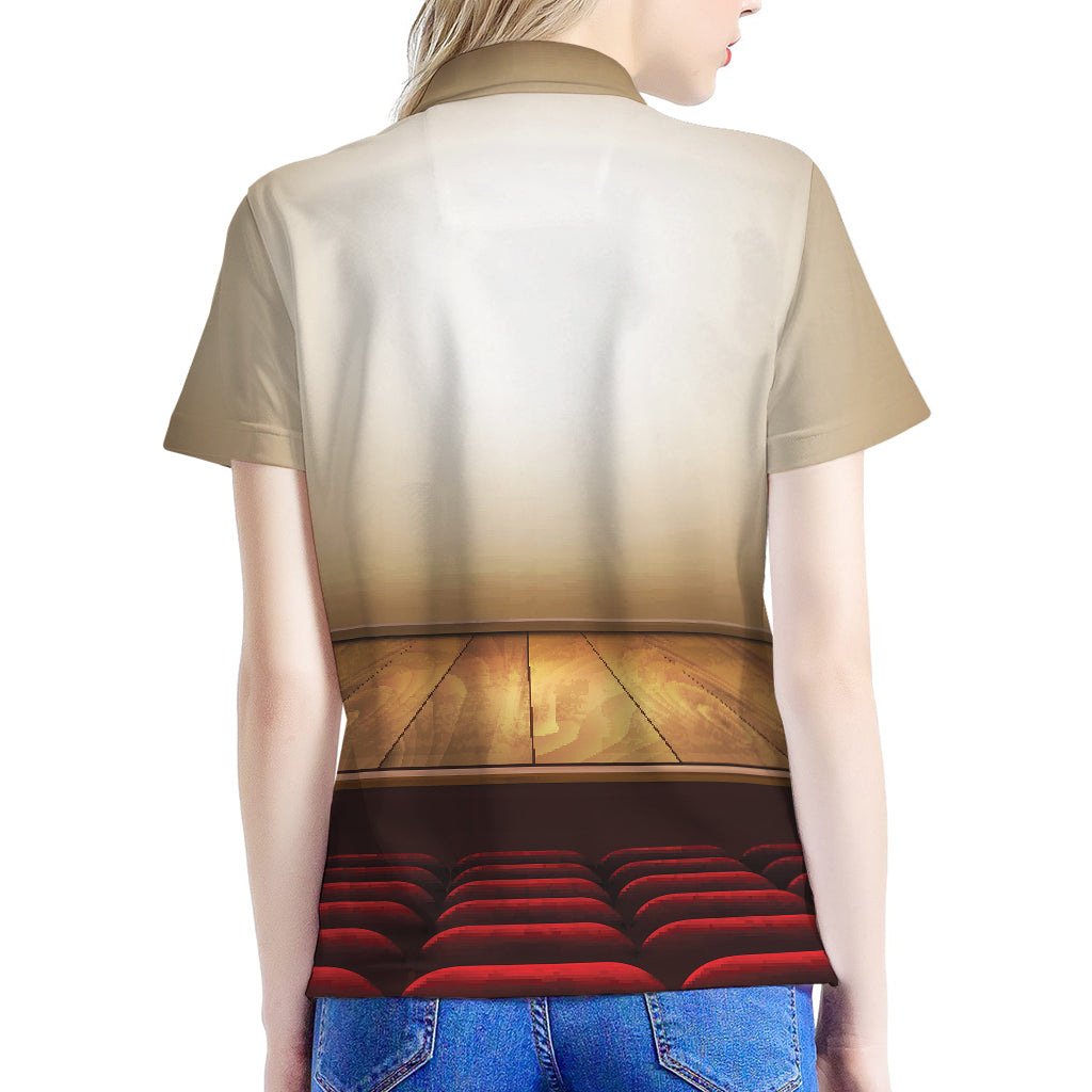 Theater Stage Print Women's Polo Shirt