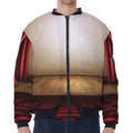 Theater Stage Print Zip Sleeve Bomber Jacket