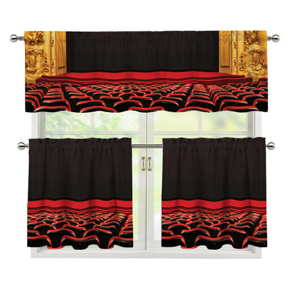 Theatre Stage Print 3 Piece Kitchen Curtains