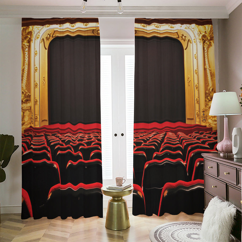 Theatre Stage Print Blackout Pencil Pleat Curtains
