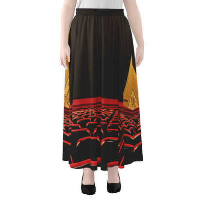 Theatre Stage Print Chiffon Maxi Skirt