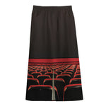 Theatre Stage Print Cotton Front Slit Maxi Skirt