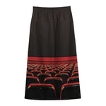 Theatre Stage Print Cotton Front Slit Maxi Skirt