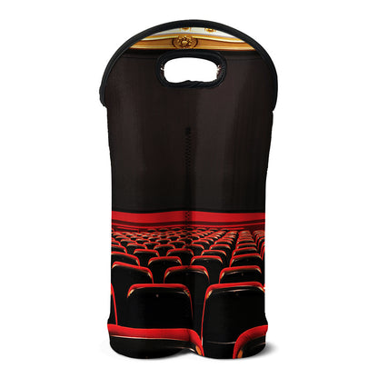 Theatre Stage Print Double Neoprene Wine Tote