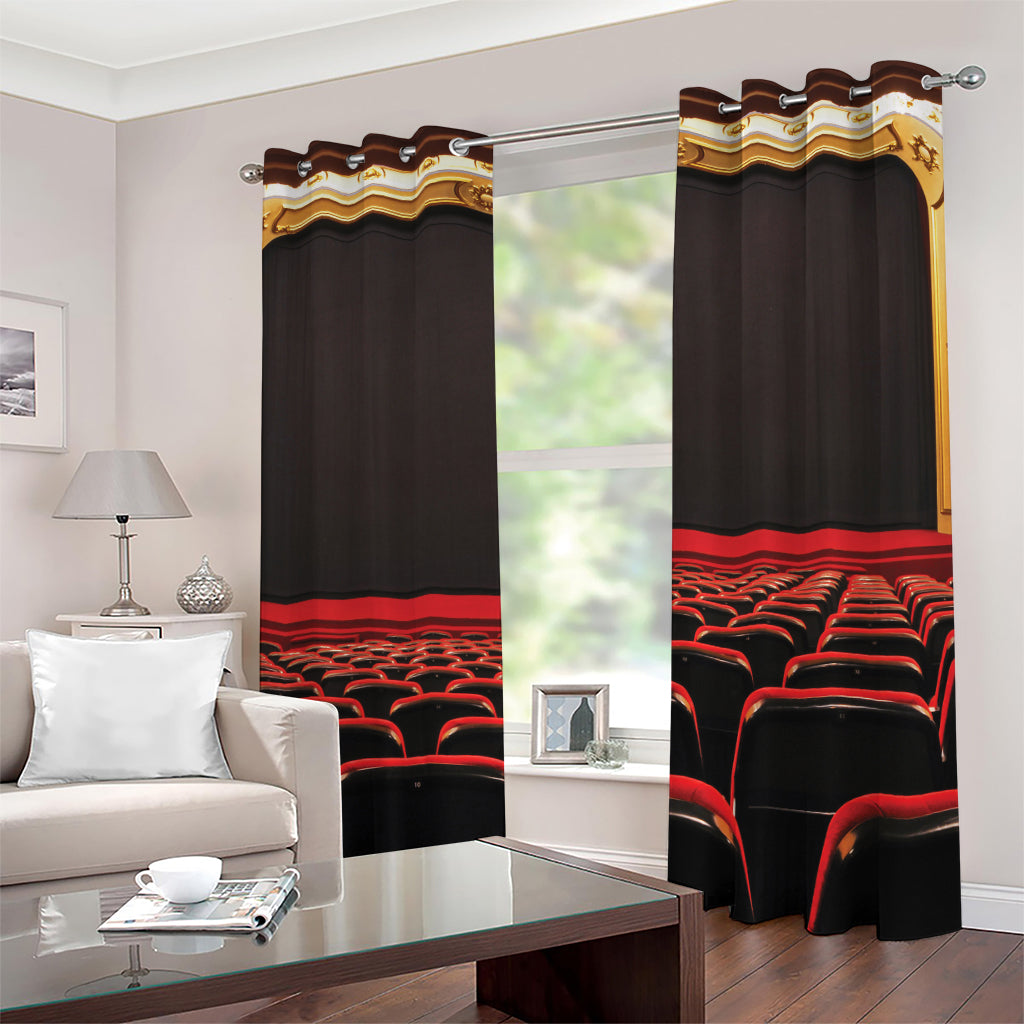 Theatre Stage Print Grommet Curtains