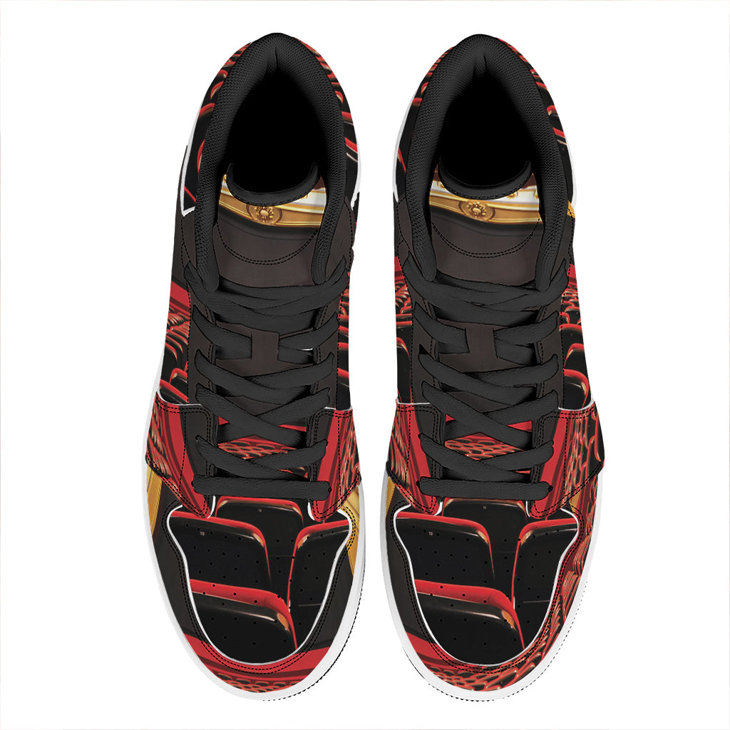 Theatre Stage Print High Top Leather Sneakers