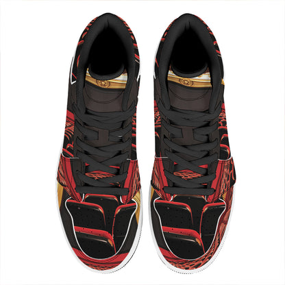 Theatre Stage Print High Top Leather Sneakers