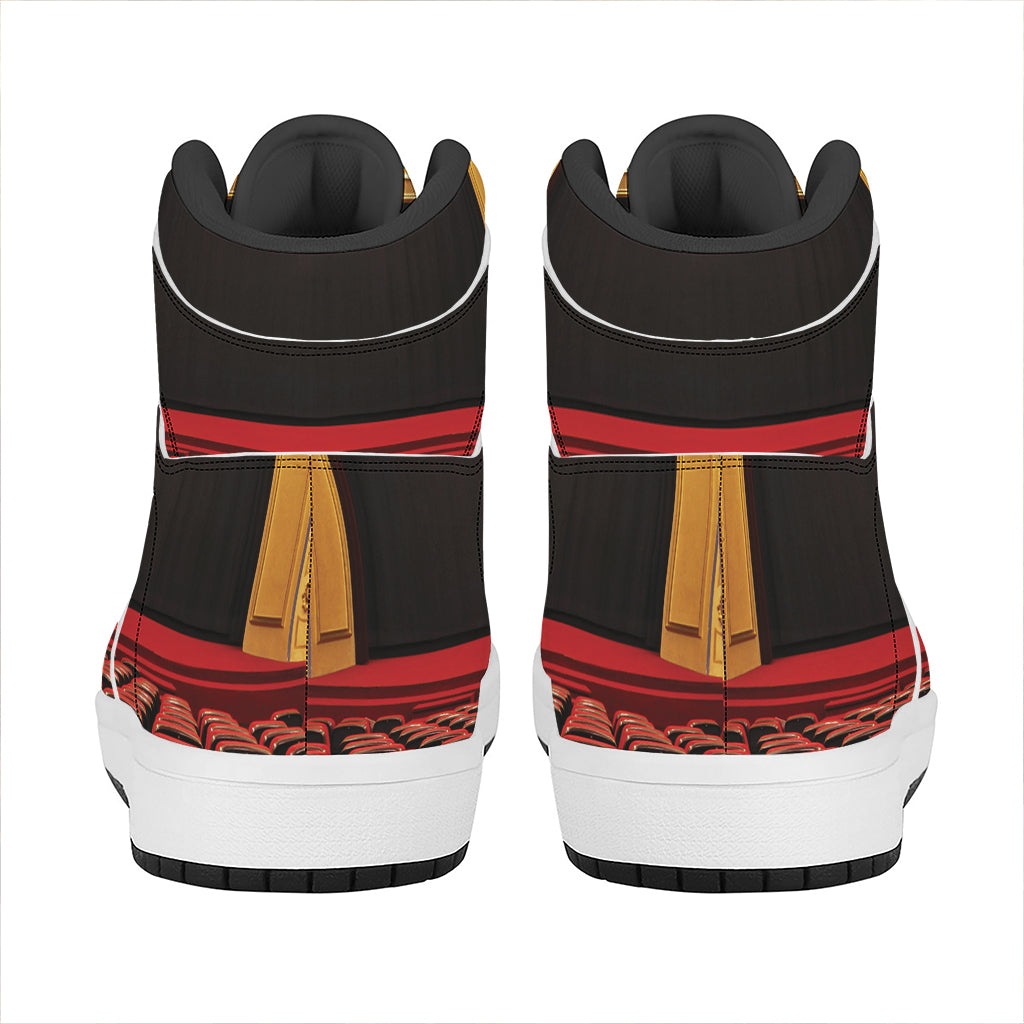 Theatre Stage Print High Top Leather Sneakers