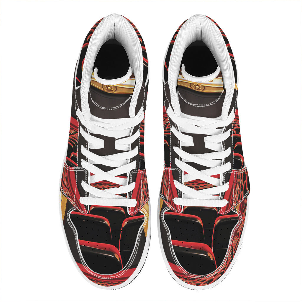 Theatre Stage Print High Top Leather Sneakers