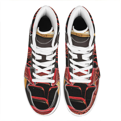 Theatre Stage Print High Top Leather Sneakers