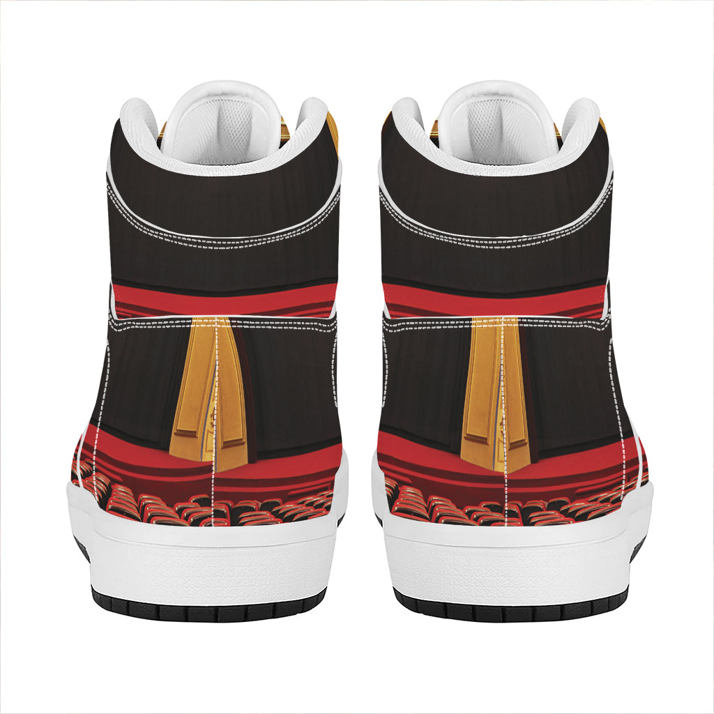 Theatre Stage Print High Top Leather Sneakers