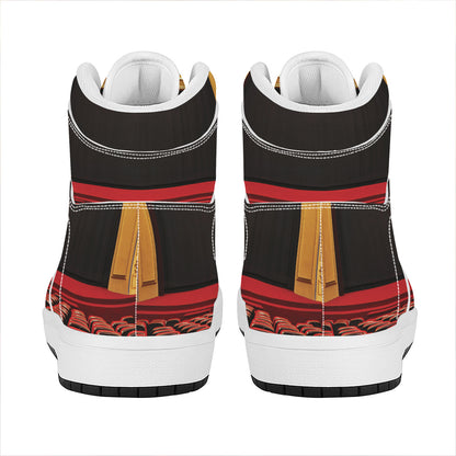 Theatre Stage Print High Top Leather Sneakers