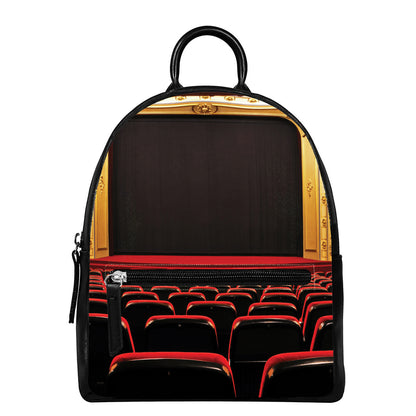 Theatre Stage Print Leather Backpack