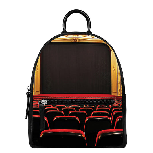 Theatre Stage Print Leather Backpack