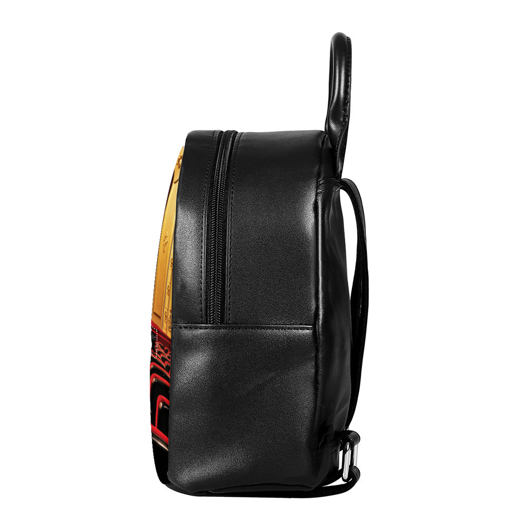 Theatre Stage Print Leather Backpack