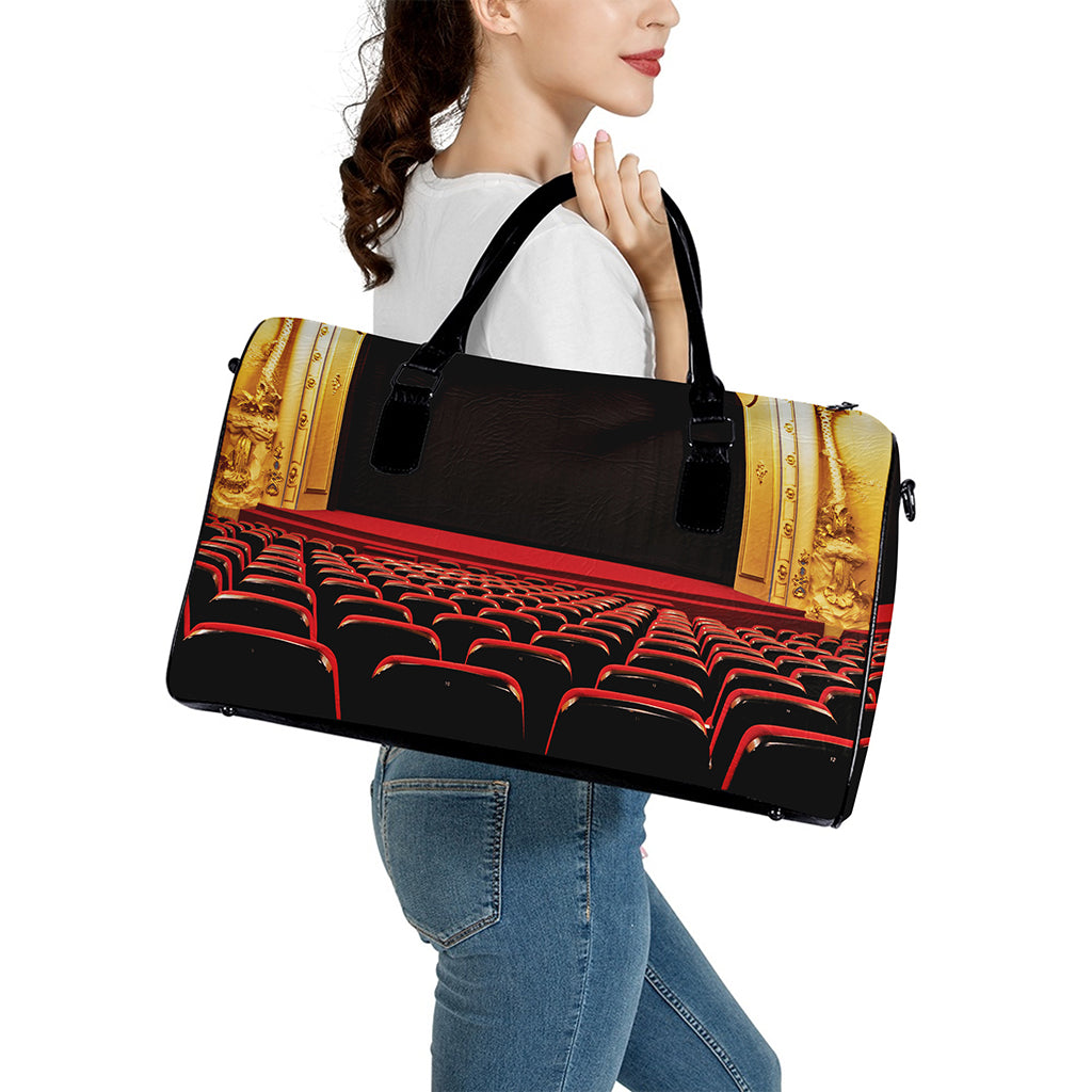 Theatre Stage Print Leather Duffle Bag