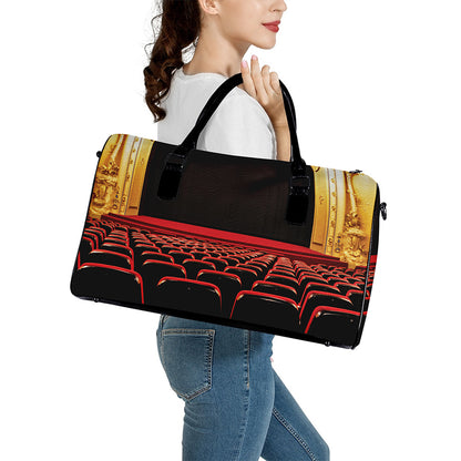 Theatre Stage Print Leather Duffle Bag