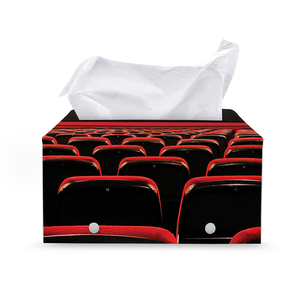 Theatre Stage Print Leather Tissue Box Cover