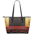 Theatre Stage Print Leather Tote Bag With Zipper