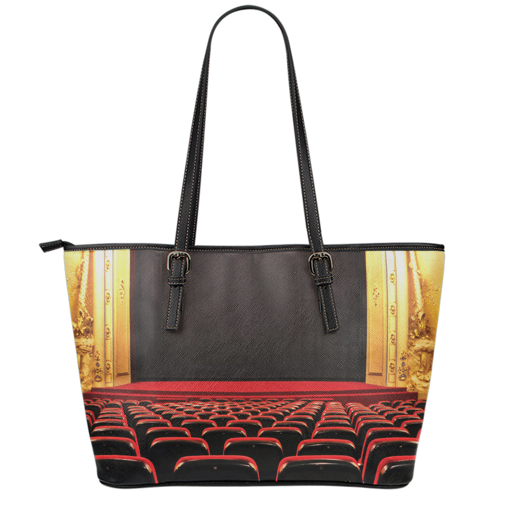 Theatre Stage Print Leather Tote Bag