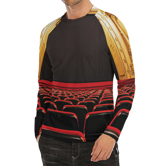 Theatre Stage Print Men's Long Sleeve Rash Guard