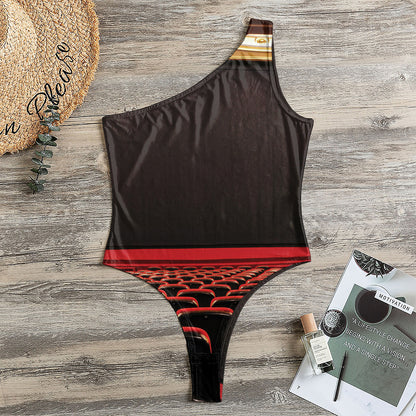 Theatre Stage Print One Shoulder Bodysuit