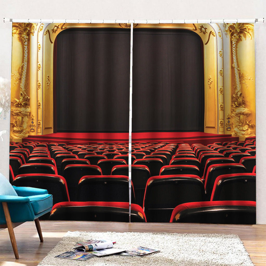Theatre Stage Print Pencil Pleat Curtains