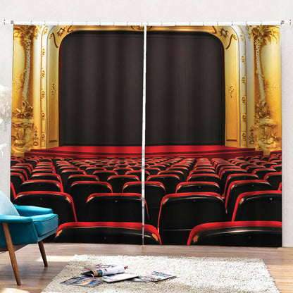 Theatre Stage Print Pencil Pleat Curtains