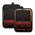 Theatre Stage Print Pot Holders With Pocket