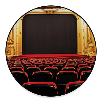 Theatre Stage Print Round Floor Mat