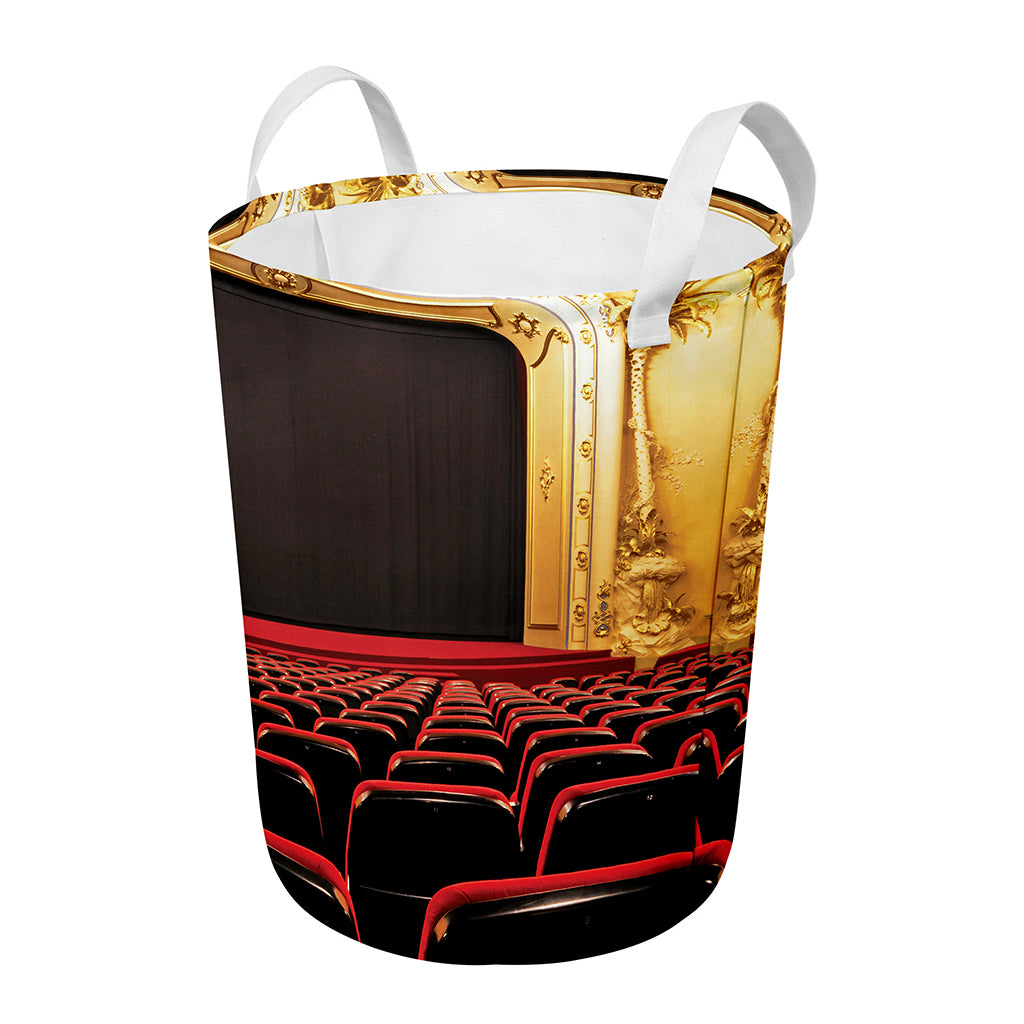 Theatre Stage Print Round Laundry Basket