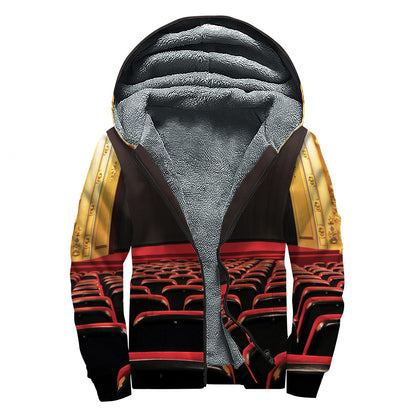 Theatre Stage Print Sherpa Lined Zip Up Hoodie