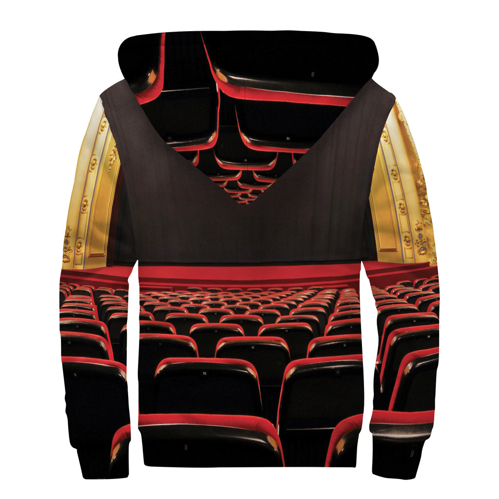 Theatre Stage Print Sherpa Lined Zip Up Hoodie