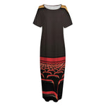 Theatre Stage Print Short Sleeve Long Nightdress