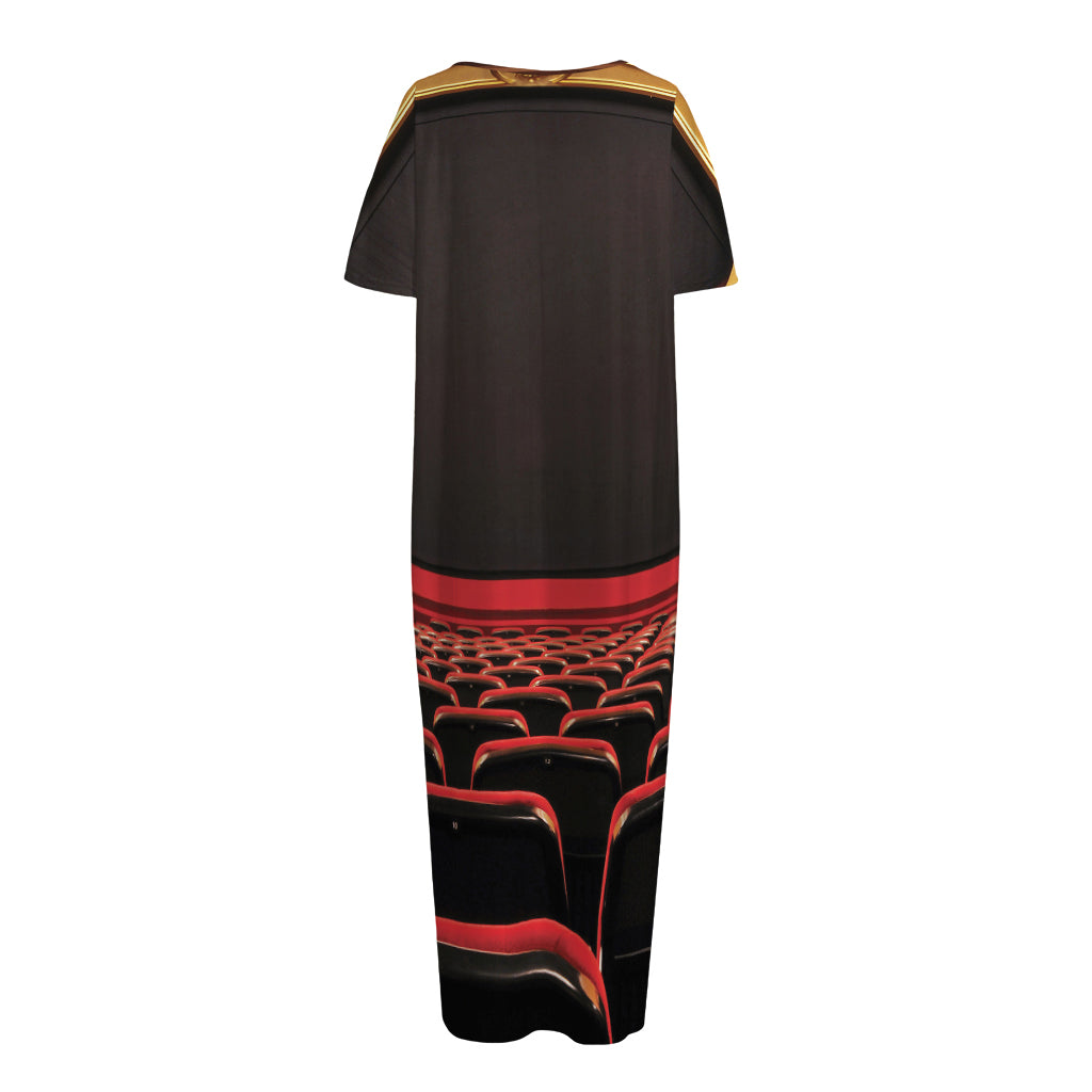 Theatre Stage Print Short Sleeve Long Nightdress