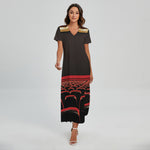 Theatre Stage Print Short Sleeve Maxi Dress