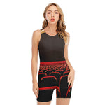 Theatre Stage Print Sleeveless One Piece Swimsuit